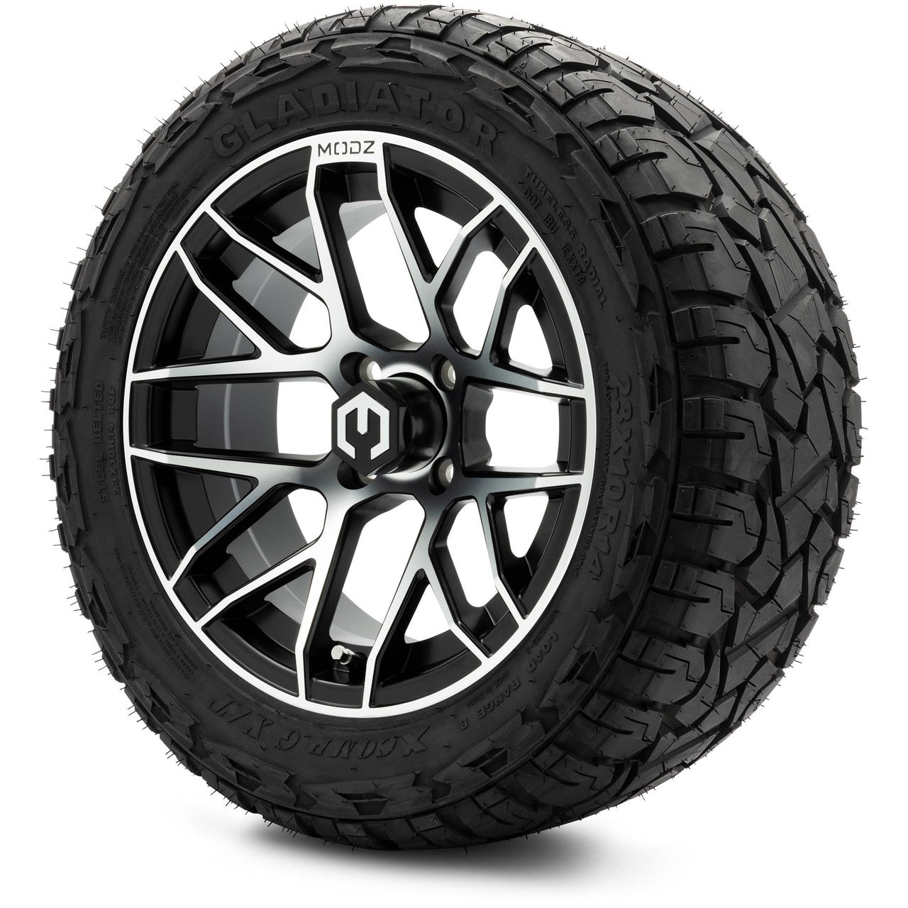 MODZ® 14" Matrix Machined Black Wheels & Off-Road Tires Combo
