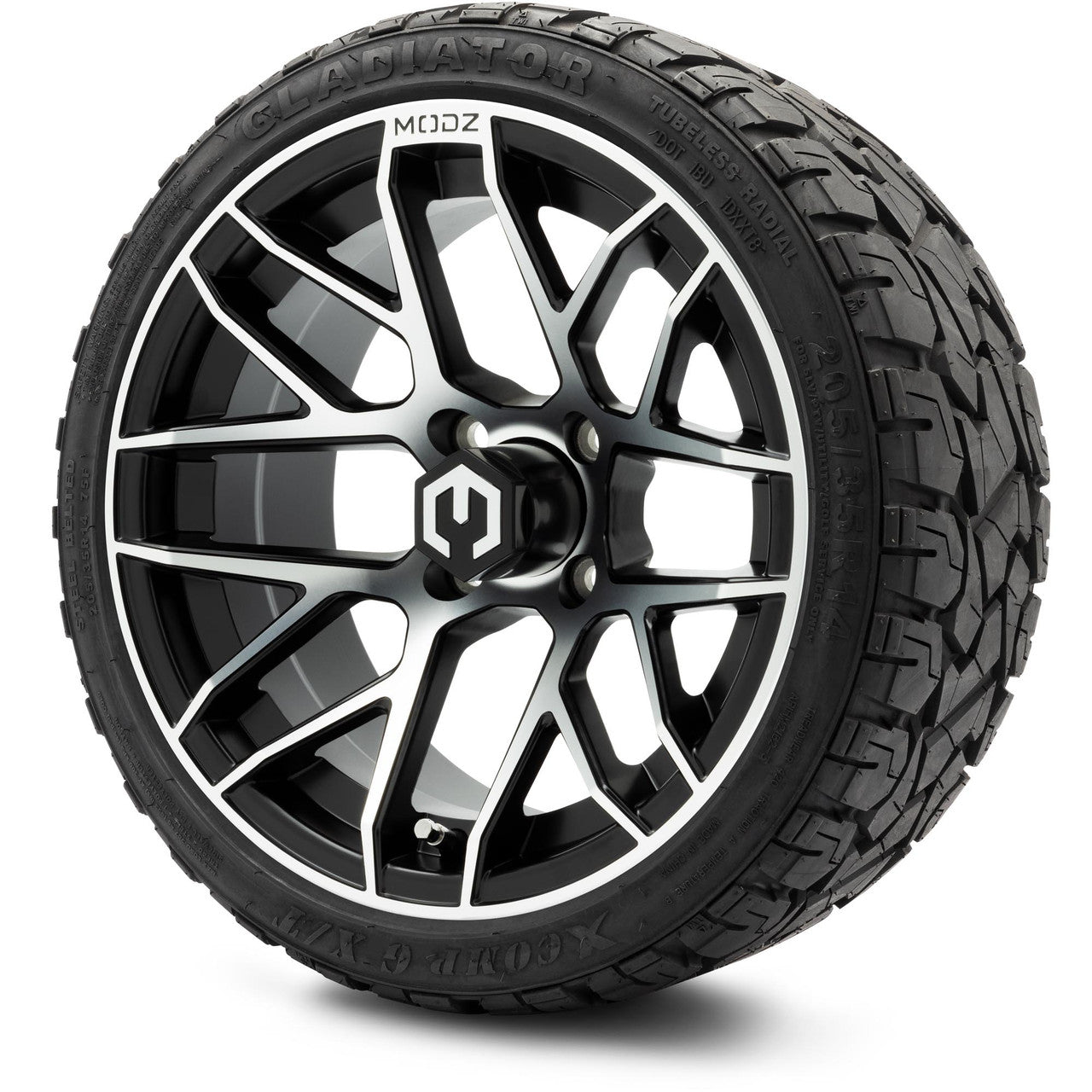 MODZ® 14" Matrix Machined Black Wheels & Off-Road Tires Combo