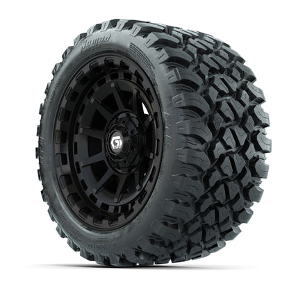 GTW® Barricade Black 14 in Wheels with 23X10-R14 Nomad Steel Belt Radial All-Terrain Tires – Full Set