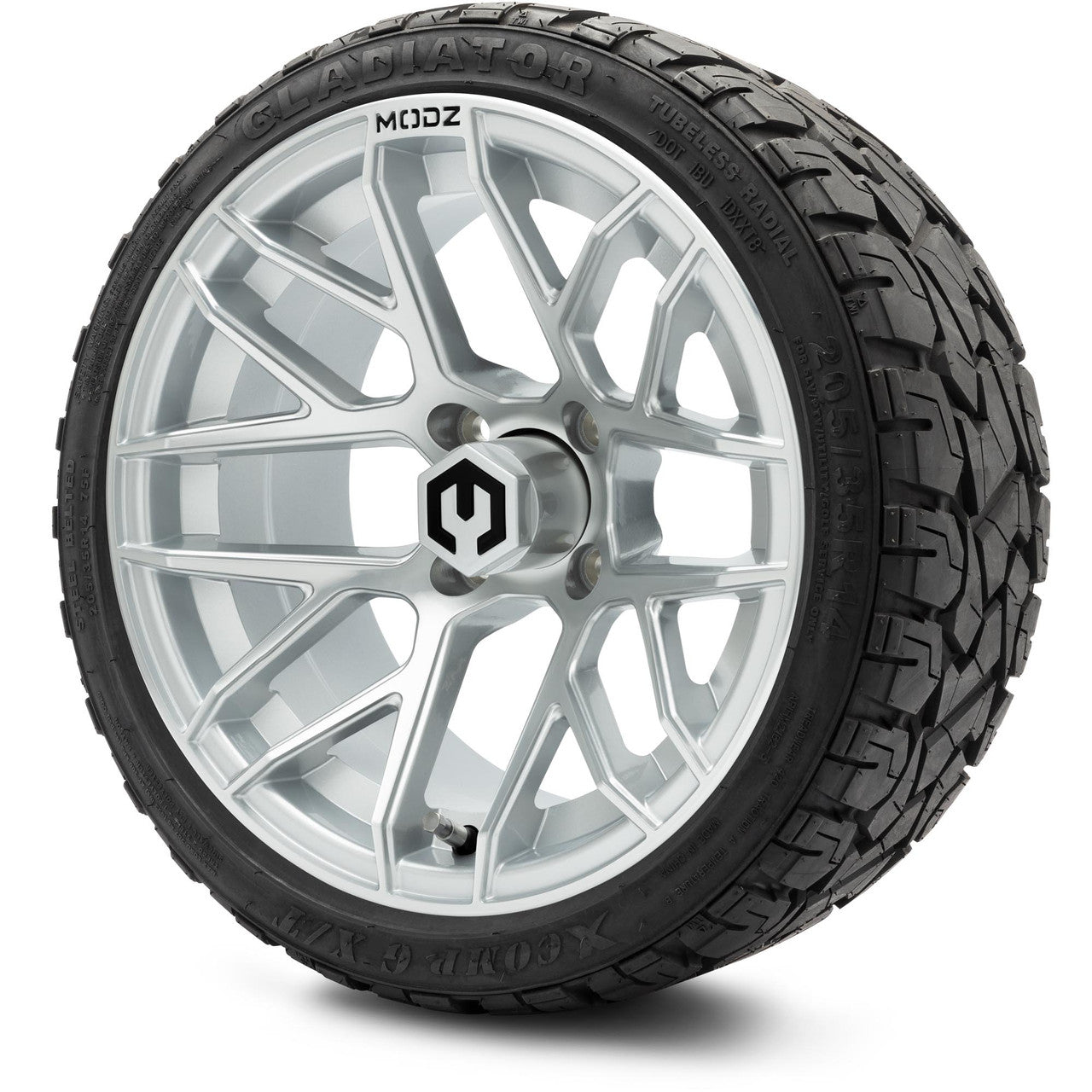 MODZ® 14" Matrix Silver Wheels & Off-Road Tires Combo