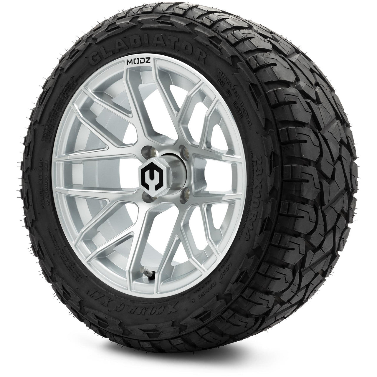 MODZ® 14" Matrix Silver Wheels & Off-Road Tires Combo