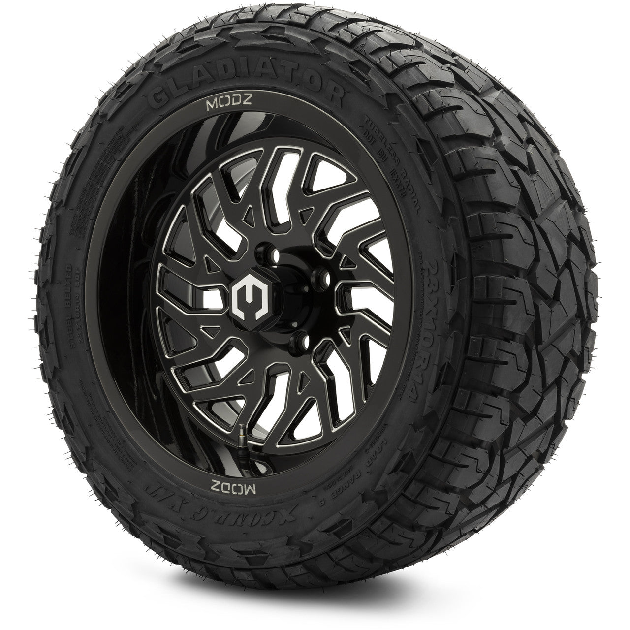 MODZ® 14" Carnage Glossy Black with Ball Mill Wheels & Off-Road Tires Combo