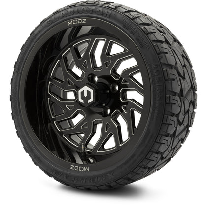 MODZ® 14" Carnage Glossy Black with Ball Mill Wheels & Off-Road Tires Combo