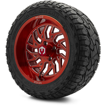 MODZ® 14" Carnage Brushed Red with Ball Mill Wheels & Off-Road Tires Combo