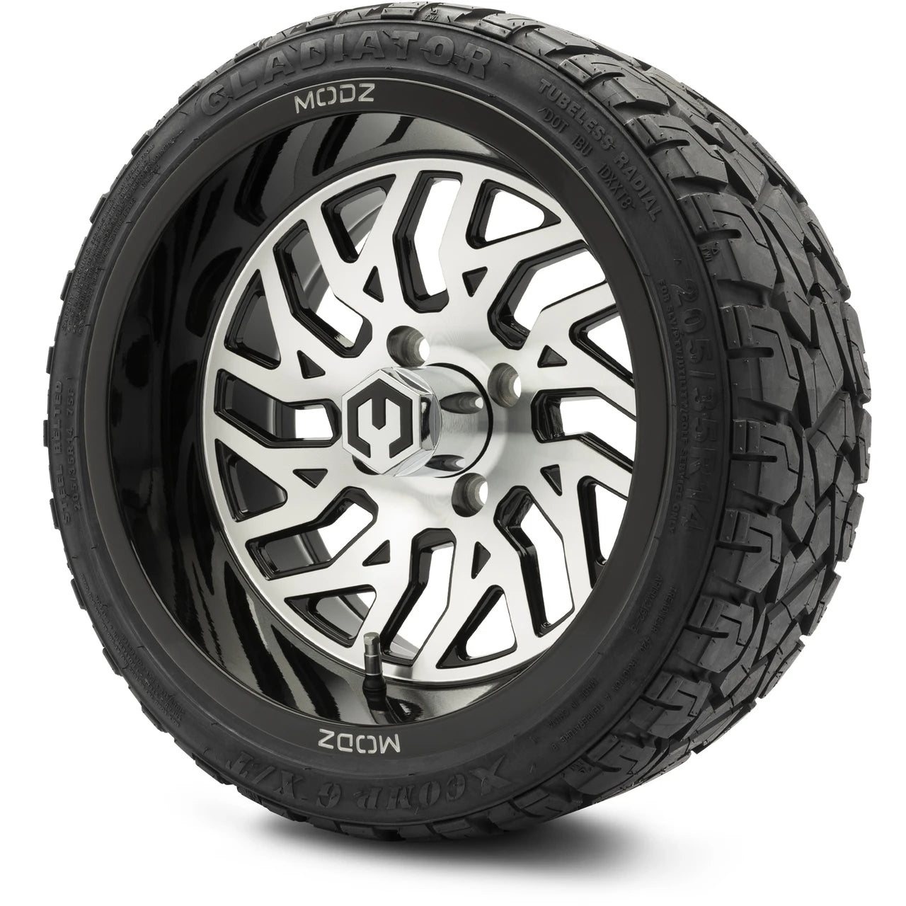 MODZ® 14" Carnage Machined Black Wheels & Off-Road Tires Combo
