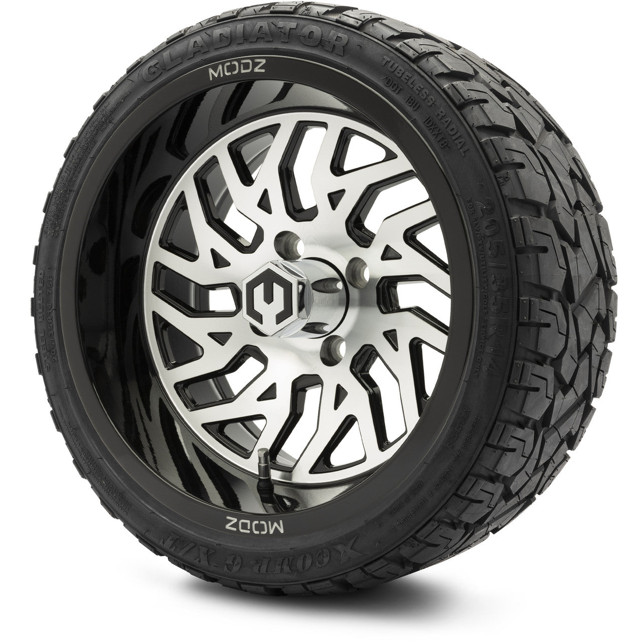 MODZ® 14" Carnage Machined Black Wheels & Off-Road Tires Combo