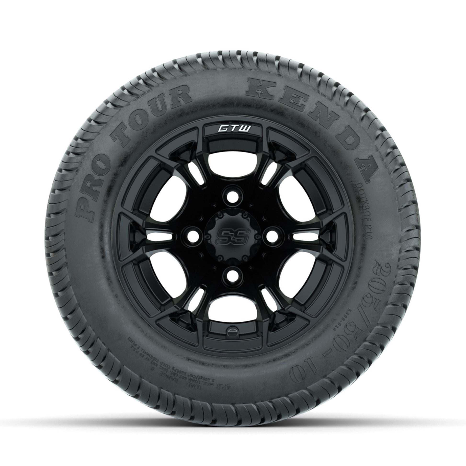 GTW Spyder Matte Black 10 in Wheels with 205/50-10 Kenda Pro Tour Low-profile Tires – Full Set