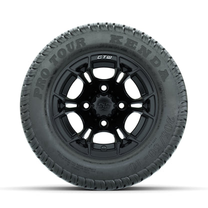 GTW Spyder Matte Black 10 in Wheels with 205/50-10 Kenda Pro Tour Low-profile Tires – Full Set