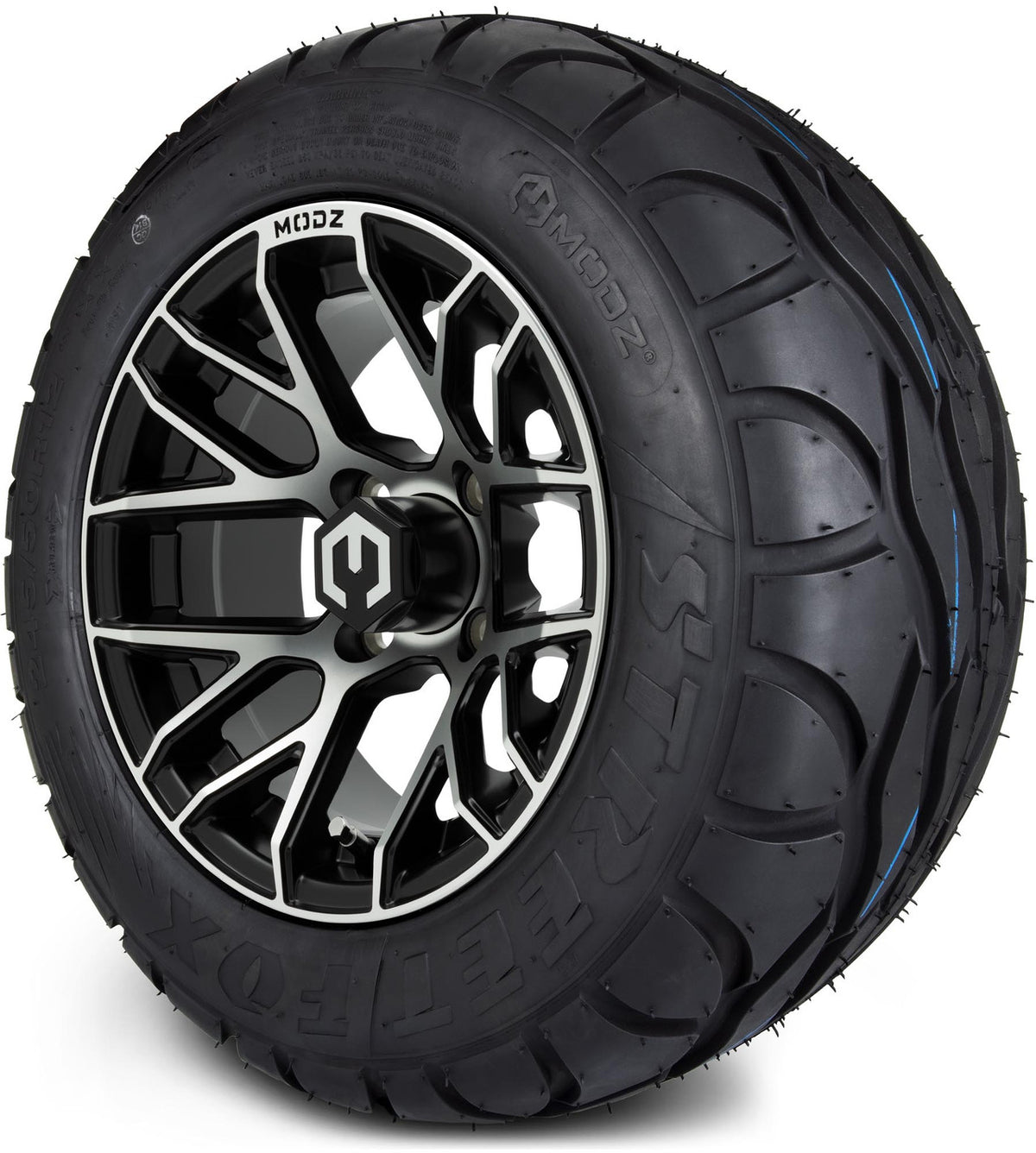 MODZ® 12" Matrix Machined Matte Black Wheels & Street Tires Combo