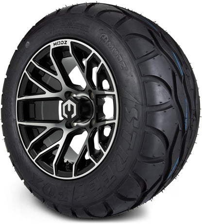 MODZ® 12" Matrix Machined Matte Black Wheels & Street Tires Combo