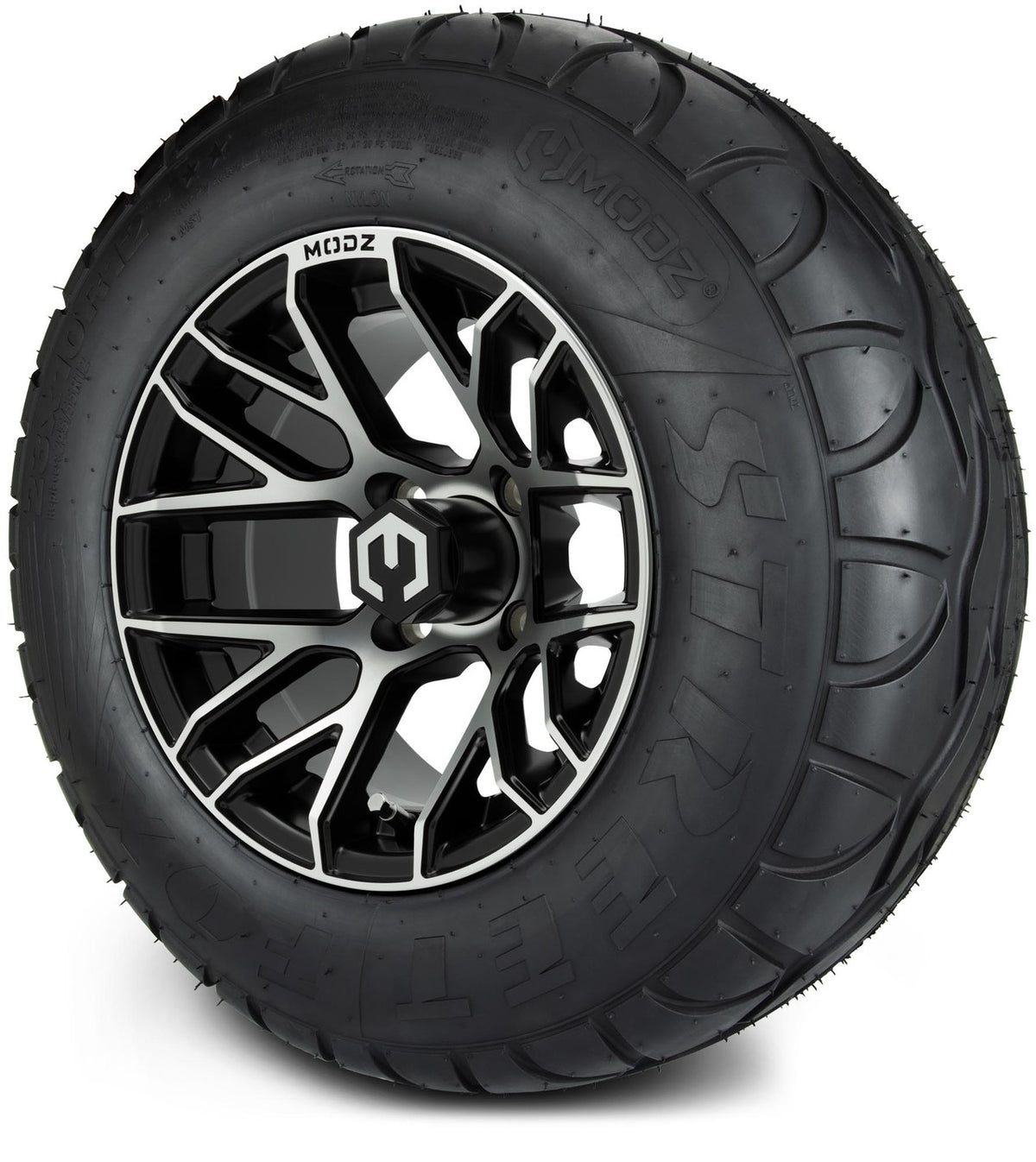 MODZ® 12" Matrix Machined Matte Black Wheels & Street Tires Combo
