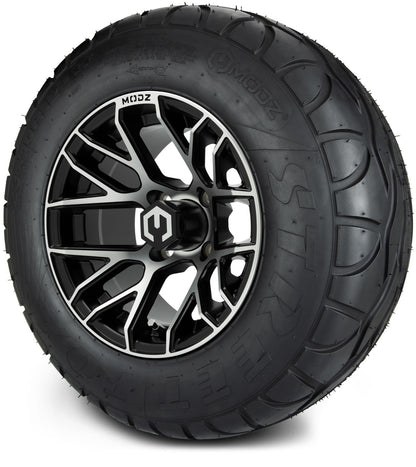 MODZ® 12" Matrix Machined Matte Black Wheels & Street Tires Combo