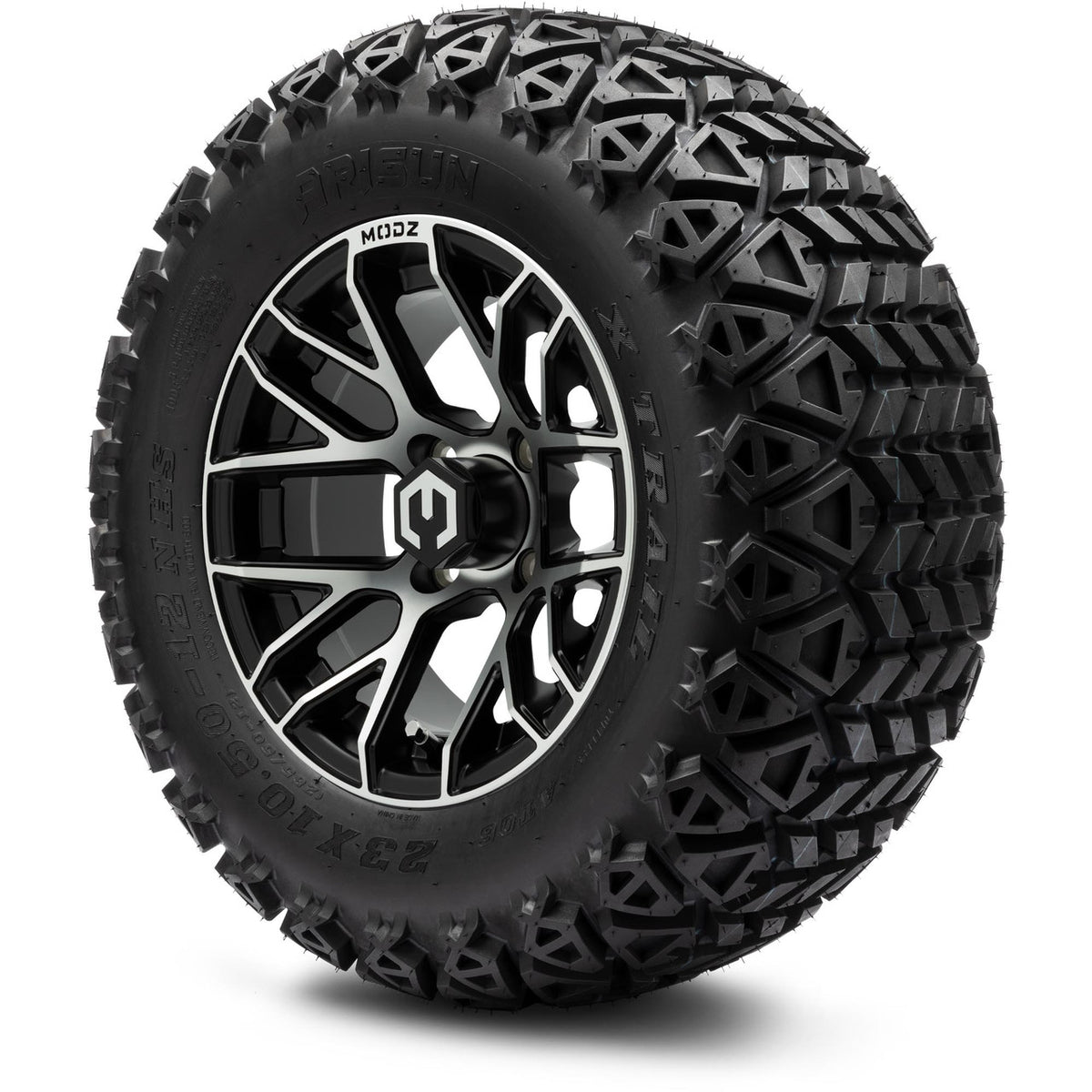 MODZ® 12" Matrix Machined Matte Black Wheels & Off-Road Tires Combo