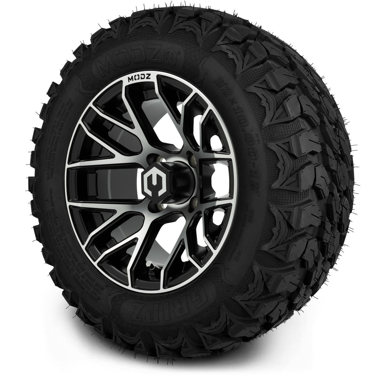 MODZ® 12" Matrix Machined Matte Black Wheels & Off-Road Tires Combo