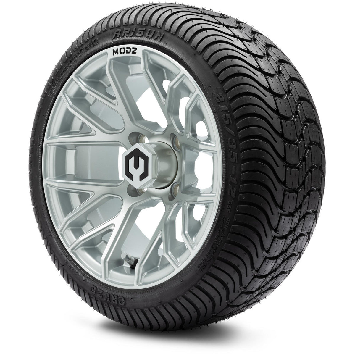 MODZ® 12" Matrix Silver Wheels & Street Tires Combo