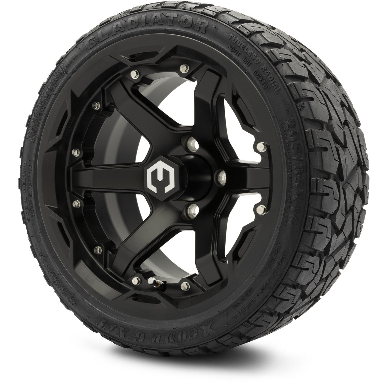 MODZ® 14" Gladiator Matte Black Wheels and Off-Road Tires Combo