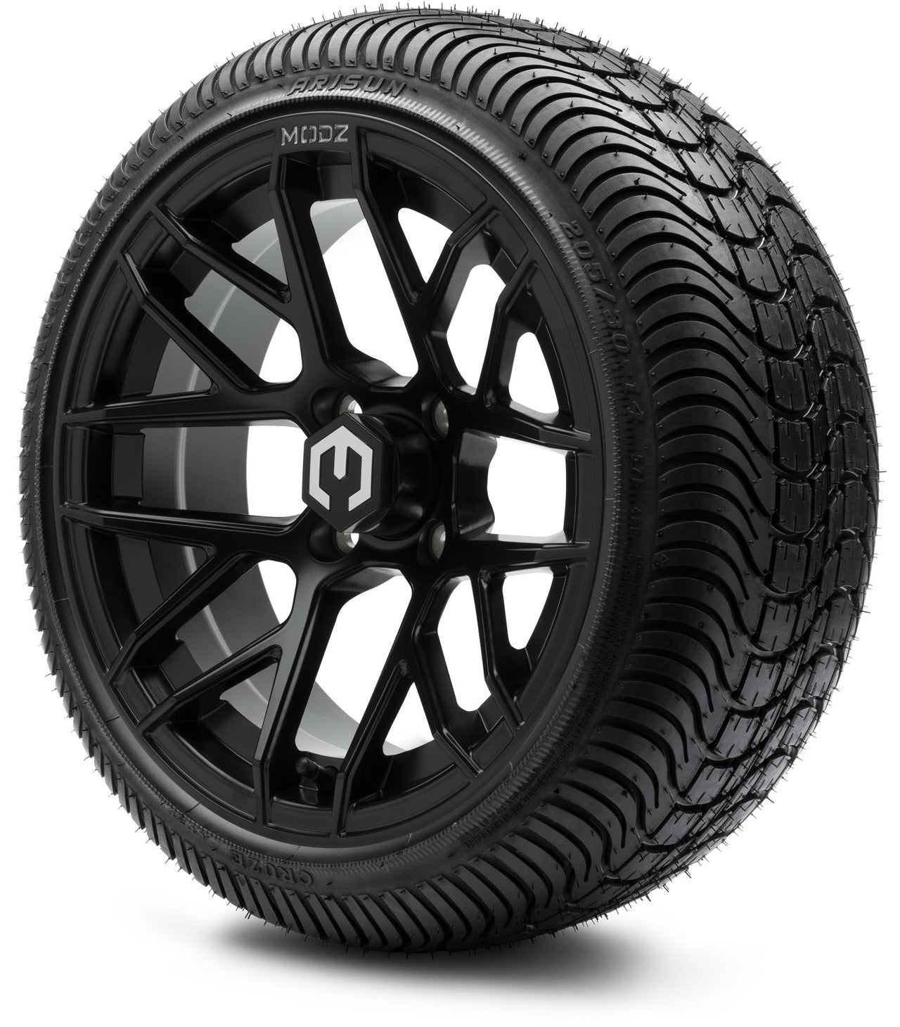 MODZ® 14" Matrix Matte Black Wheels & Street Tires Combo