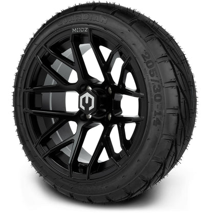 MODZ® 14" Matrix Matte Black Wheels & Street Tires Combo