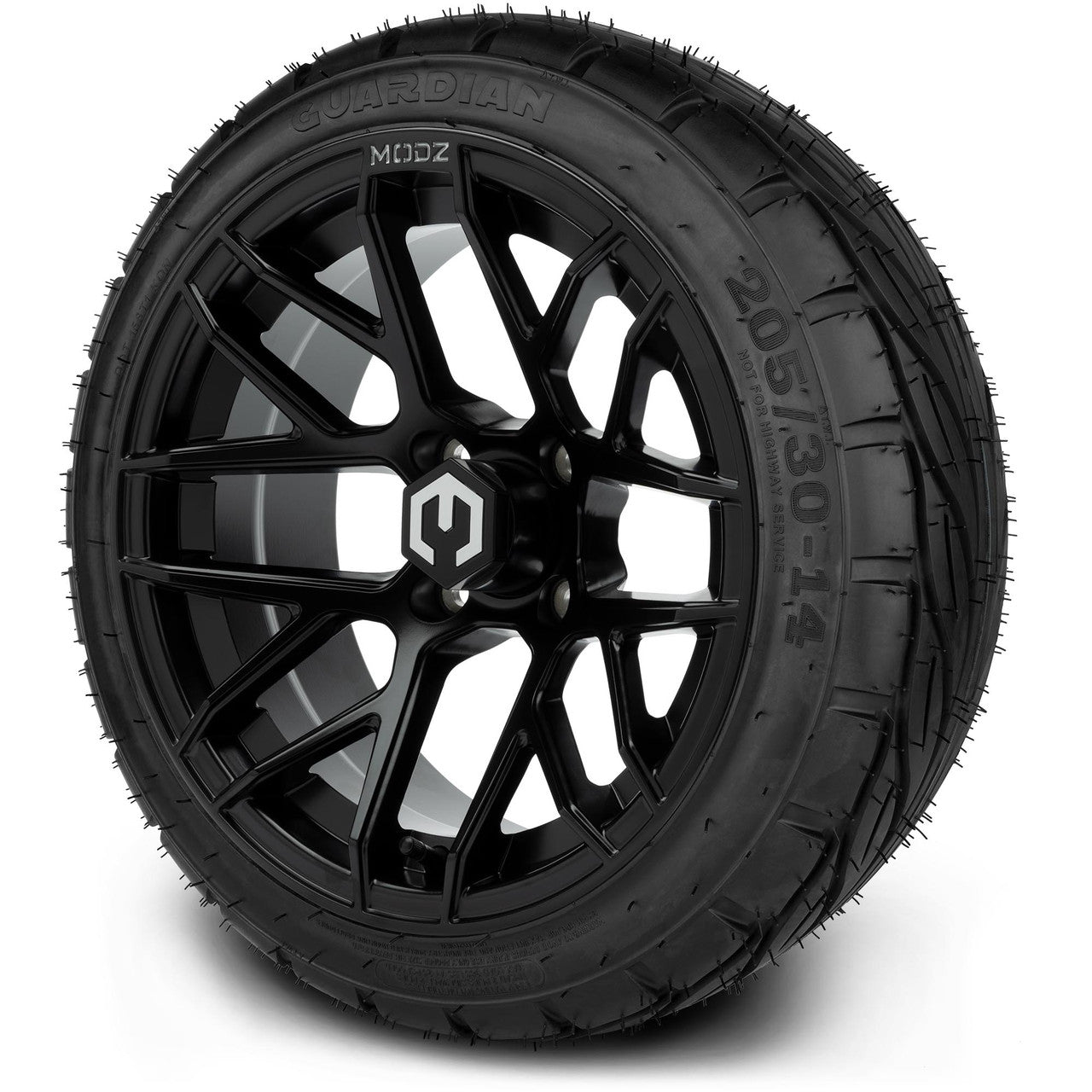 MODZ® 14" Matrix Matte Black Wheels & Street Tires Combo