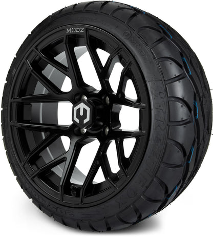 MODZ® 14" Matrix Matte Black Wheels & Street Tires Combo