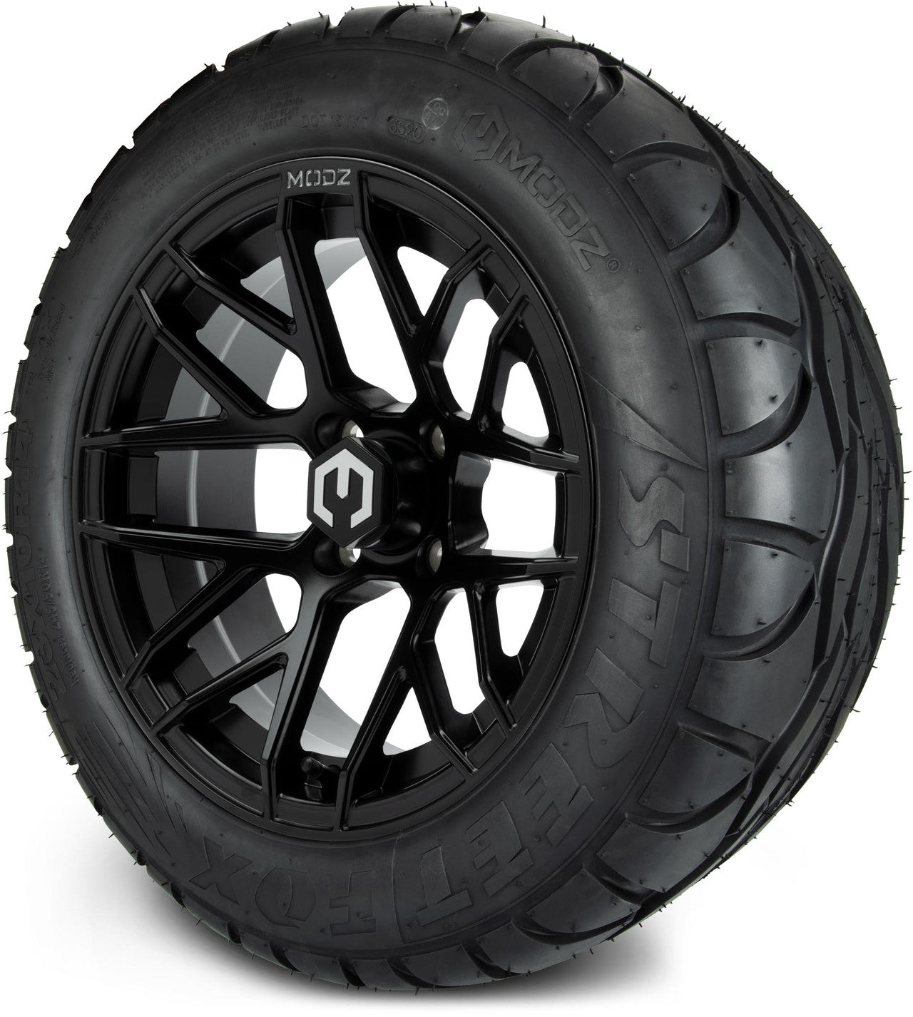MODZ® 14" Matrix Matte Black Wheels & Street Tires Combo