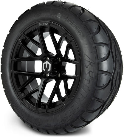 MODZ® 14" Matrix Matte Black Wheels & Street Tires Combo