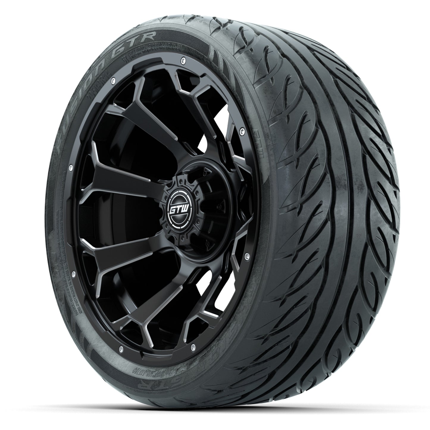 Set of (4) 14 in GTW Raven Wheels with 225/30-14 Mamba Street Tires