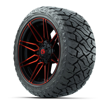 GTW Stealth Gloss Black/Red 14 in Wheels with 23x10.00-R14 Maverick All-Terrain Tires – Full Set