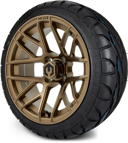MODZ® 14" Matrix Matte Bronze Wheels & Street Tires Combo
