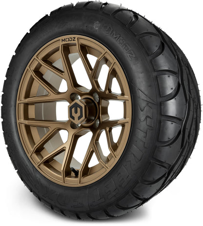 MODZ® 14" Matrix Matte Bronze Wheels & Street Tires Combo