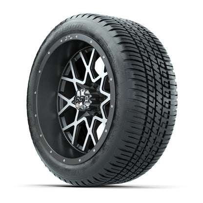 GTW® Vortex 2 Matte Gray/Machined 14 in Wheels with 205/30-R14 Fusion Street Tires – Full Set