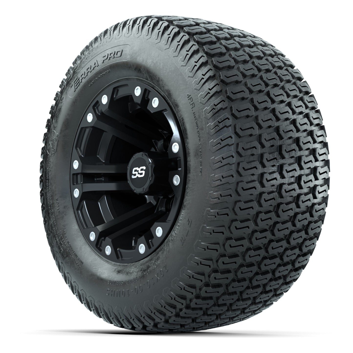 GTW Specter Matte Black 10 in Wheels with 20x10-10 S-Pattern Terra Pro Street Tires – Full Set