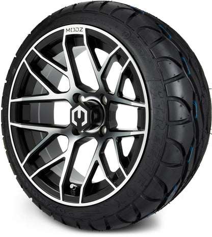 MODZ® 14" Matrix Machined Black Wheels & Street Tires Combo