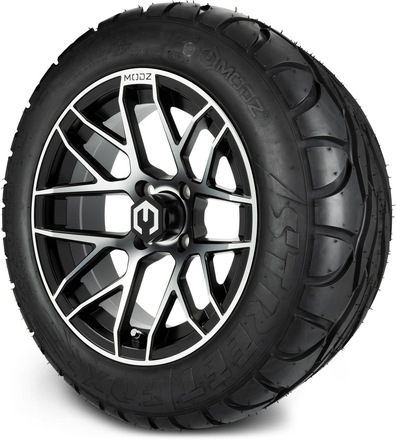 MODZ® 14" Matrix Machined Black Wheels & Street Tires Combo