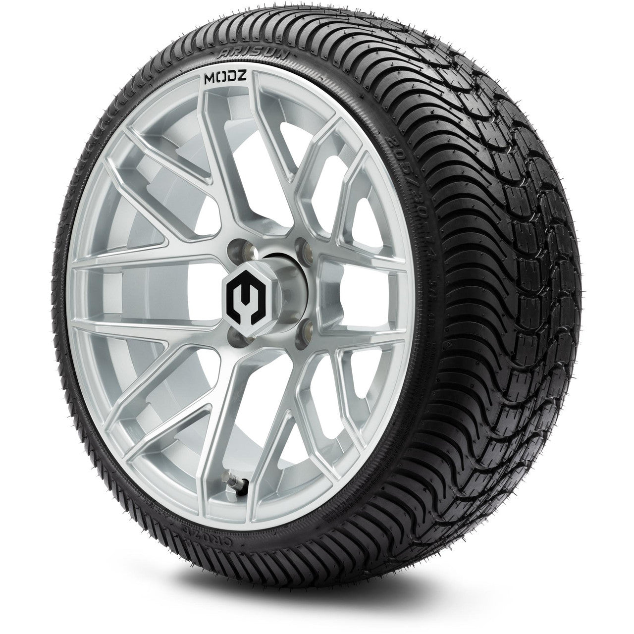 MODZ® 14" Matrix Silver Wheels & Street Tires Combo