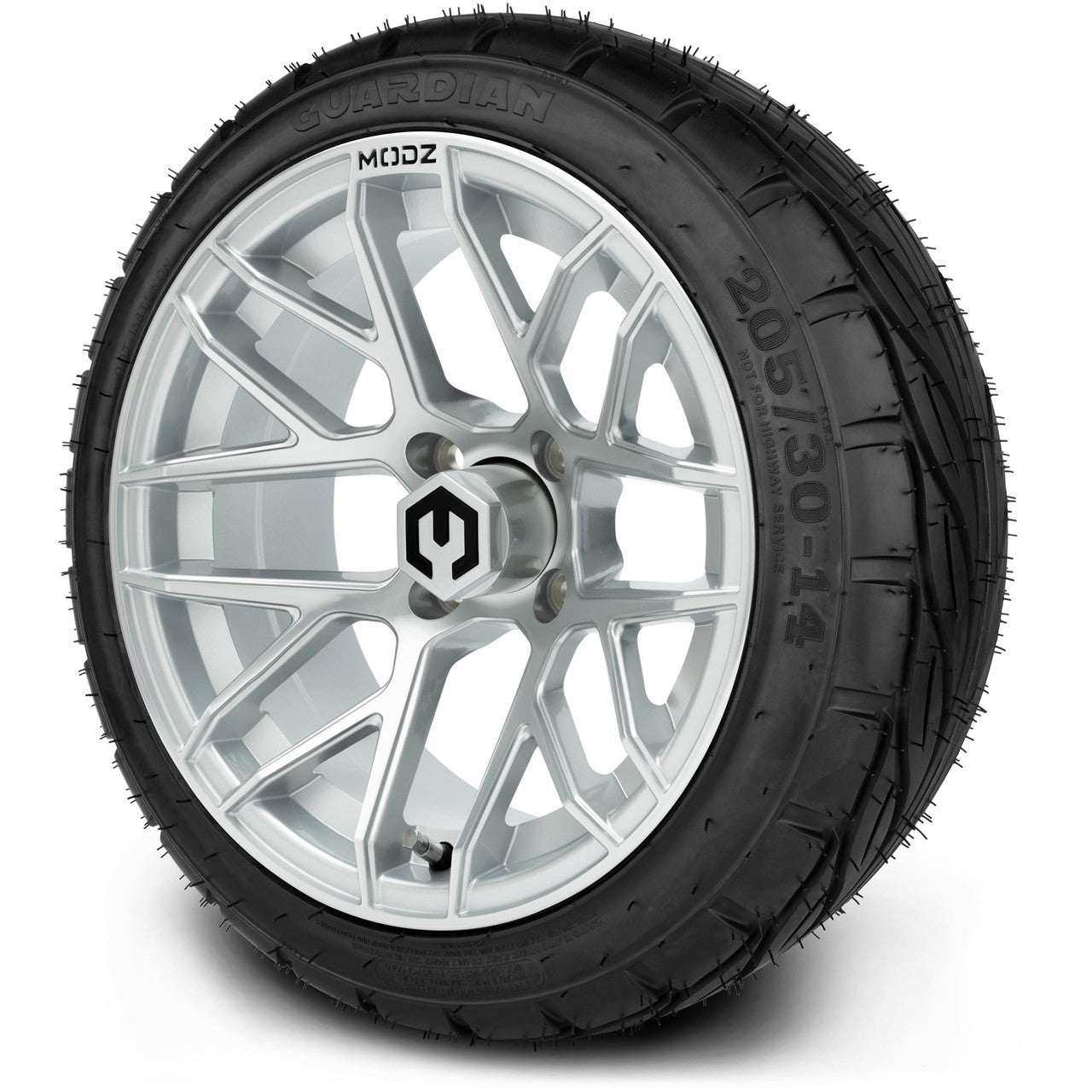 MODZ® 14" Matrix Silver Wheels & Street Tires Combo