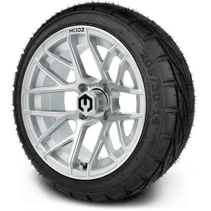 MODZ® 14" Matrix Silver Wheels & Street Tires Combo