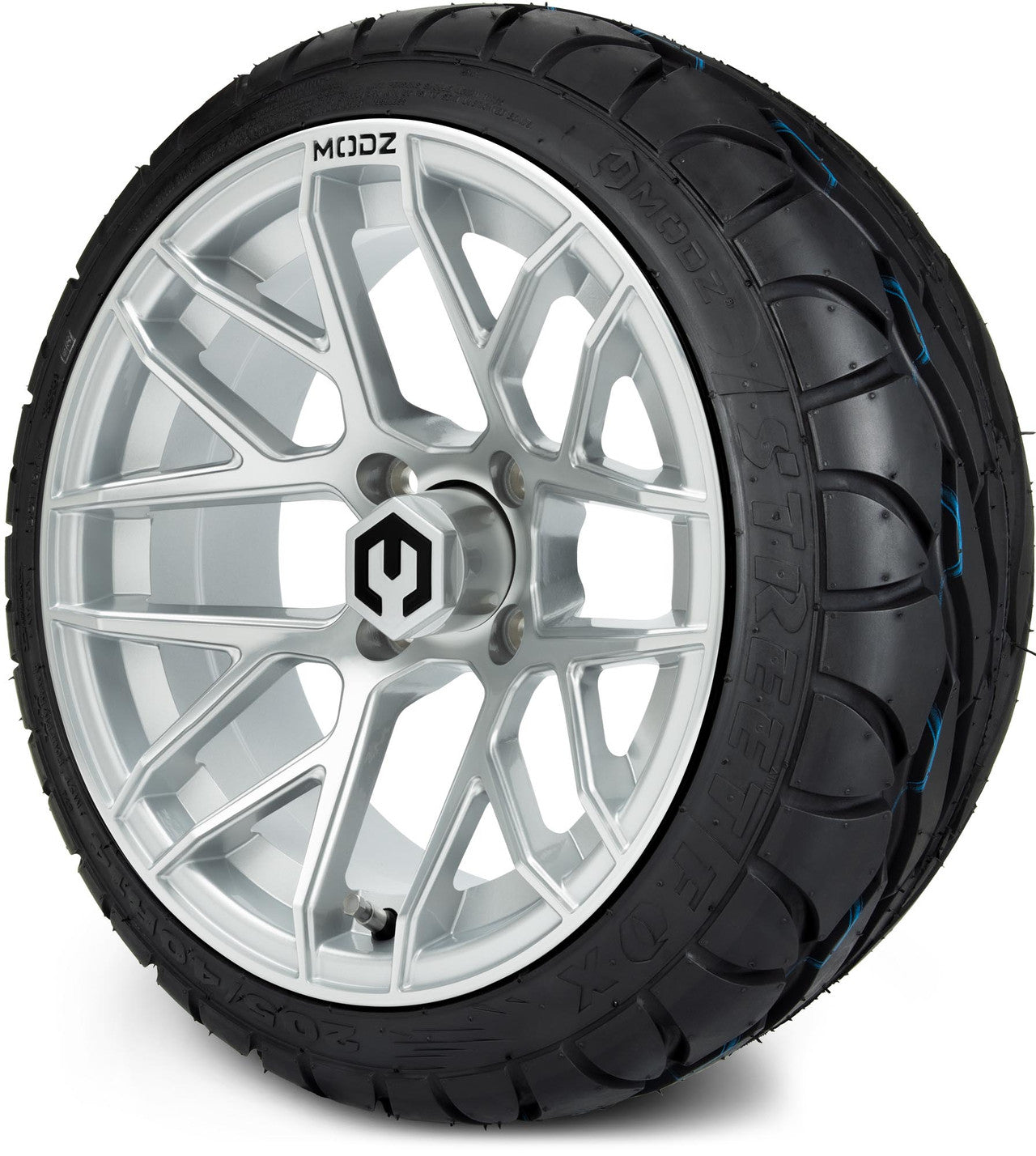 MODZ® 14" Matrix Silver Wheels & Street Tires Combo