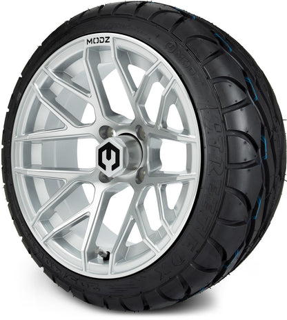 MODZ® 14" Matrix Silver Wheels & Street Tires Combo