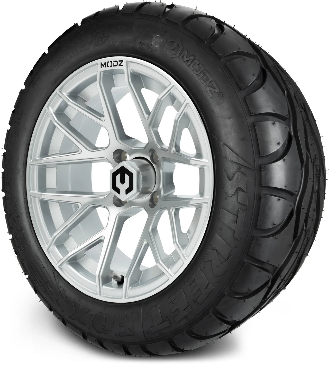 MODZ® 14" Matrix Silver Wheels & Street Tires Combo
