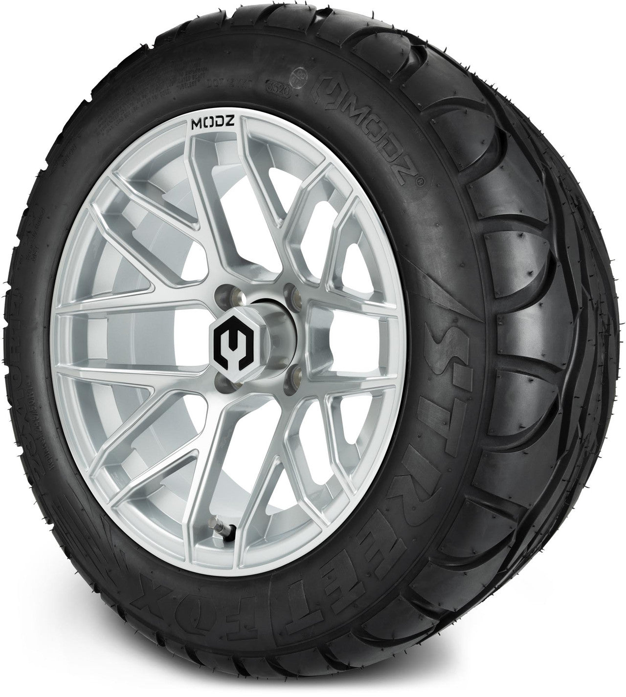 MODZ® 14" Matrix Silver Wheels & Street Tires Combo