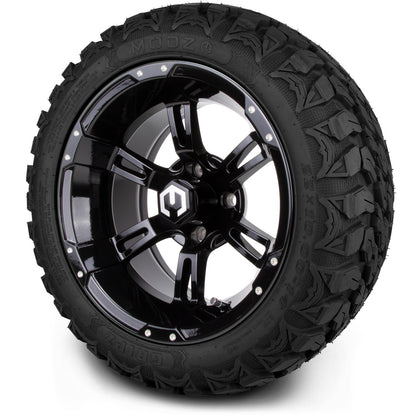 MODZ® 14" Ambush Glossy Black Wheels & Off-Road Tires Combo
