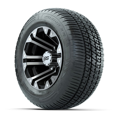 GTW Specter Black/Machined 10 in Wheels with 205/50-R10 Fusion S/R Radial Steel Belt Street Tires – Full Set