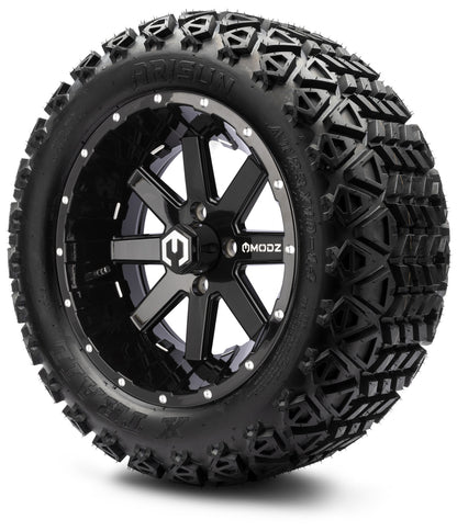 MODZ® 14" Assault Glossy Black with Ball Mill Wheels & Off-Road Tires Combo