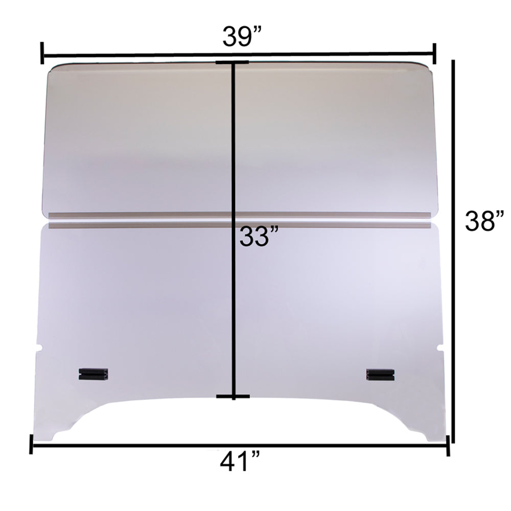 RedDot EZGO TXT Clear 1/4” Foldiing Windshield with Rubber Trim for Storm Body Kits with 1” Struts (Years 1994.5-Up)