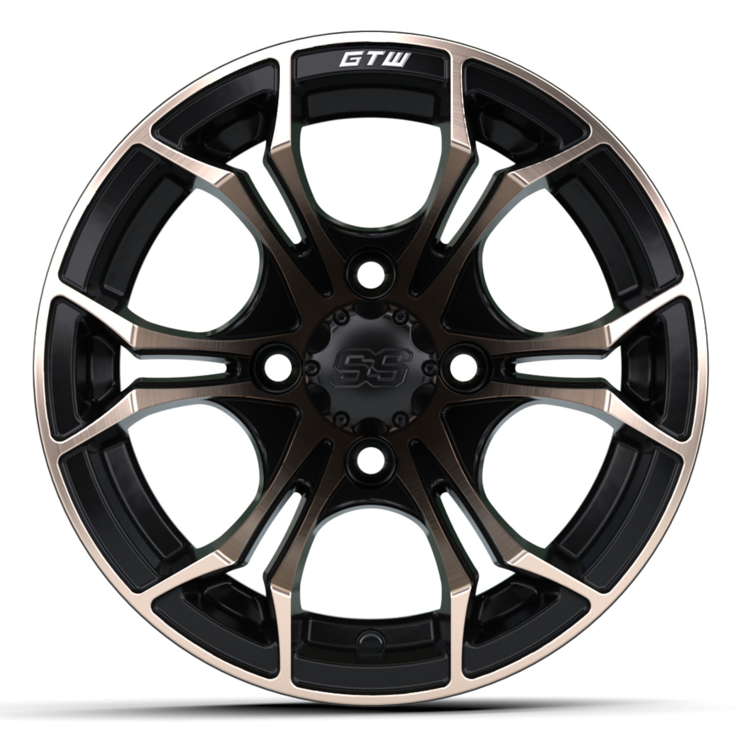 12″ GTW® Spyder Matte Black with Bronze Accents Wheel