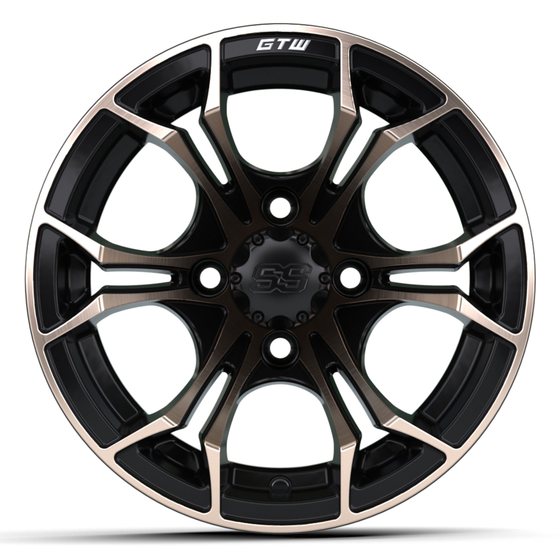 12″ GTW® Spyder Matte Black with Bronze Accents Wheel