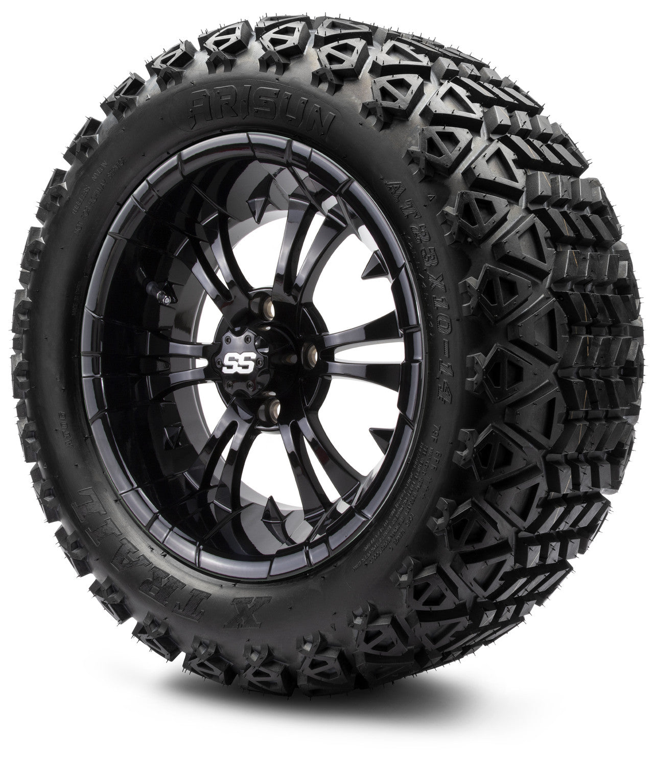 MODZ® 14" Vampire Glossy Black Wheels & Off-Road Tires Combo
