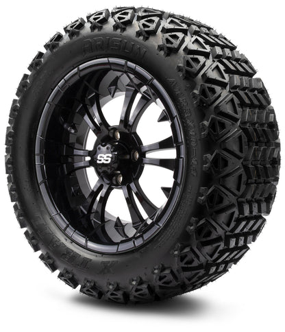 MODZ® 14" Vampire Glossy Black Wheels & Off-Road Tires Combo