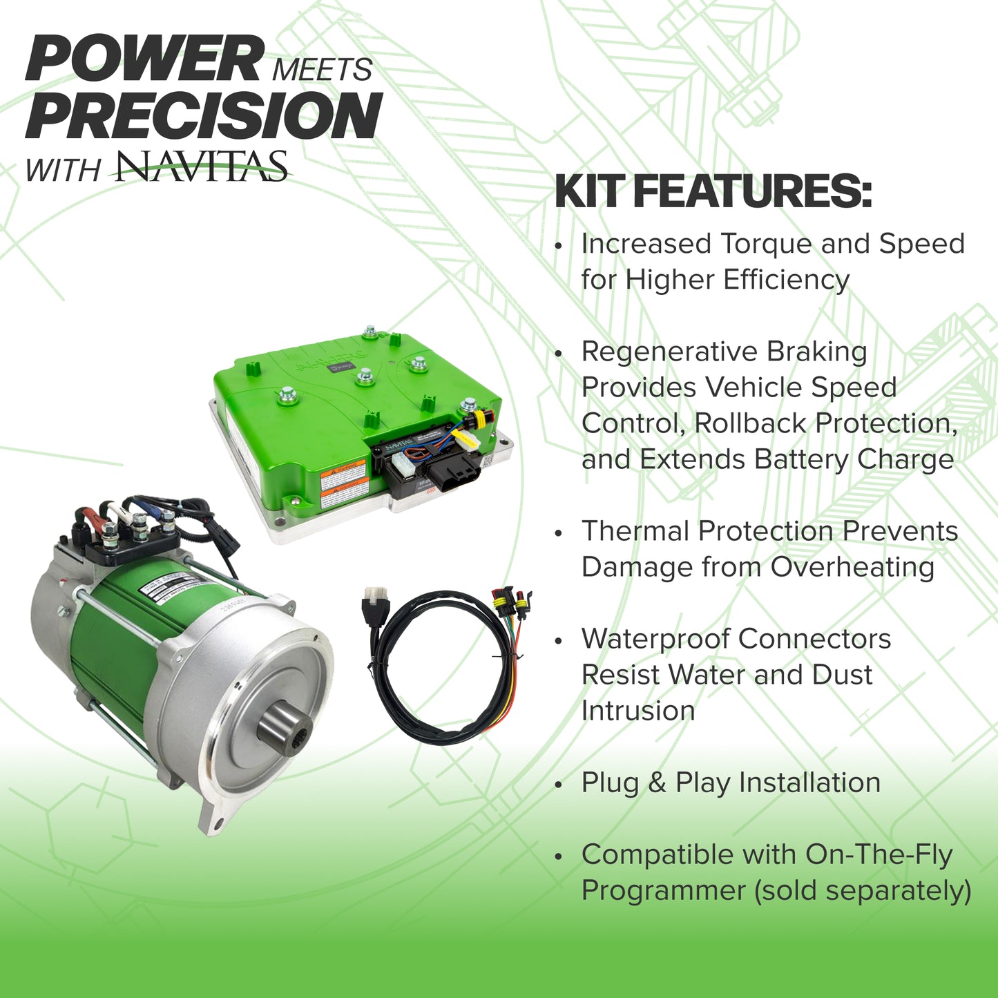 Navitas Yamaha G29/Drive 48V & 72V Models with JW Moric Controller TAC3 850A 19T AC Conversion Kit